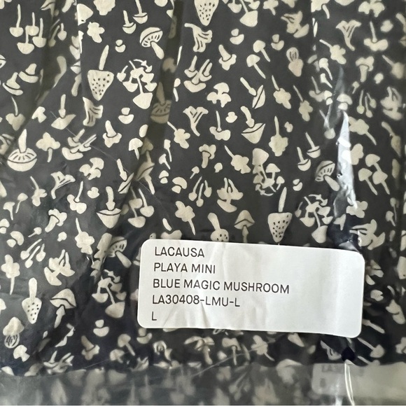 LACAUSA x Anthropologie Playa Boho Flowy Mini Dress in Blue Magic Mushroom - Picture 10 of 10